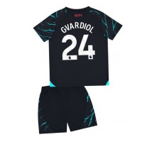 Dětský fotbalový dres Manchester City Josko Gvardiol #24 2023-24 Třetí Krátký Rukáv (+ trenýrky)